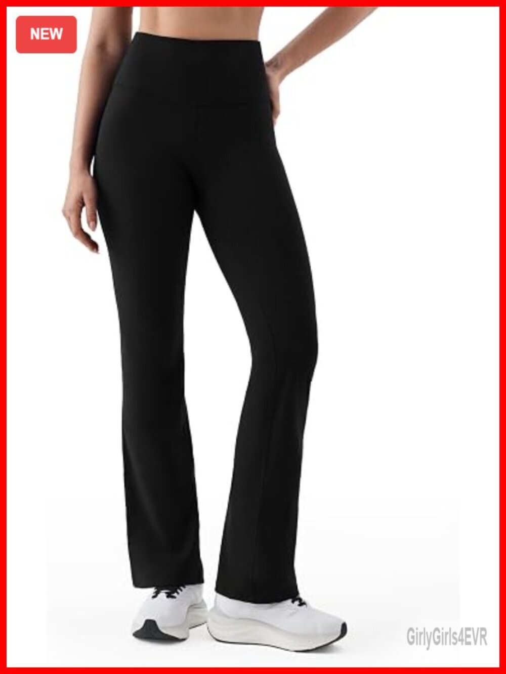 Soft Stretchy High Waist Yoga Pants with Flared Legs and Pocket